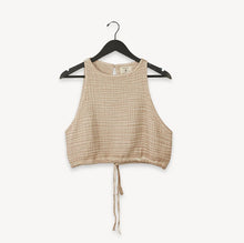Load image into Gallery viewer, POKOLOKO - Crinkle Keyhole Tank Top - Beige