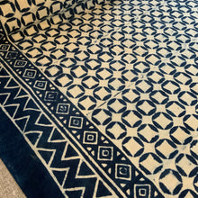 Load image into Gallery viewer, Indigo Block Print Batik Blanket / Throw