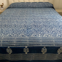 Load image into Gallery viewer, Indigo Block Print Batik Blanket