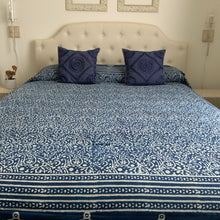 Load image into Gallery viewer, Indigo Block Print Batik Blanket