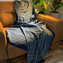 Load image into Gallery viewer, Indigo Block Print Batik Blanket / Throw