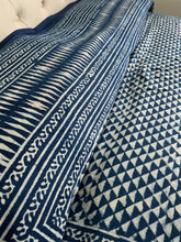 Load image into Gallery viewer, Indigo Block Print Batik Duvet Cover