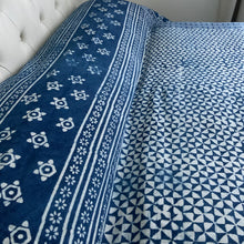 Load image into Gallery viewer, Indigo Block Print Batik Duvet Cover