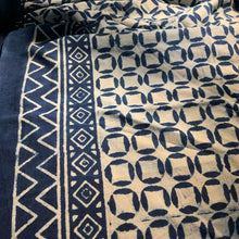 Load image into Gallery viewer, Indigo Block Print Batik Blanket / Throw
