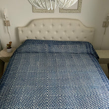 Load image into Gallery viewer, Indigo Block Print Batik Blanket