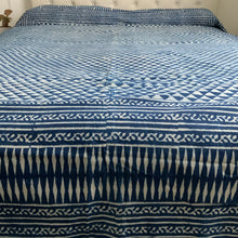 Load image into Gallery viewer, Indigo Block Print Batik Duvet Cover