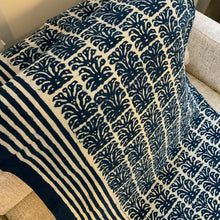 Load image into Gallery viewer, Indigo Block Print Batik Blanket / Throw
