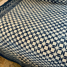 Load image into Gallery viewer, Indigo Block Print Batik Blanket / Throw