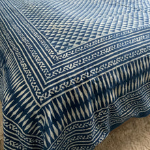 Load image into Gallery viewer, Indigo Block Print Batik Duvet Cover