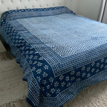 Load image into Gallery viewer, Indigo Block Print Batik Duvet Cover
