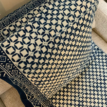 Load image into Gallery viewer, Indigo Block Print Batik Blanket / Throw