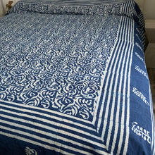 Load image into Gallery viewer, Indigo Block Prink Batik Blanket