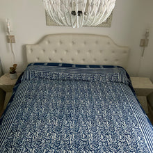 Load image into Gallery viewer, Indigo Block Prink Batik Blanket