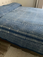 Load image into Gallery viewer, Indigo Block Print Batik Duvet Cover
