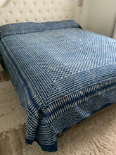 Load image into Gallery viewer, Indigo Block Print Batik Duvet Cover