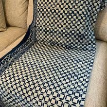 Load image into Gallery viewer, Indigo Block Print Batik Blanket / Throw