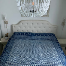 Load image into Gallery viewer, Indigo Block Print Batik Duvet Cover