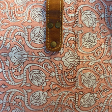 Load image into Gallery viewer, Oversized Blockprint Bags with Leather Straps (Made with Vintage Upcycled Materials)