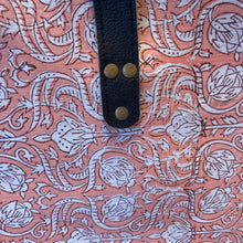 Load image into Gallery viewer, Oversized Blockprint Bags with Leather Straps (Made with Vintage Upcycled Materials)