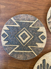 Load image into Gallery viewer, Desert Collection Aztec Design - Cork Trivets - Plaid and Peaches - Medium