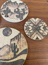 Load image into Gallery viewer, Desert Collection - Cork Trivets - Plaid and Peaches - Medium