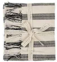 Load image into Gallery viewer, French Stripe Hammam Hand Towels S/2, Black 1-1004
