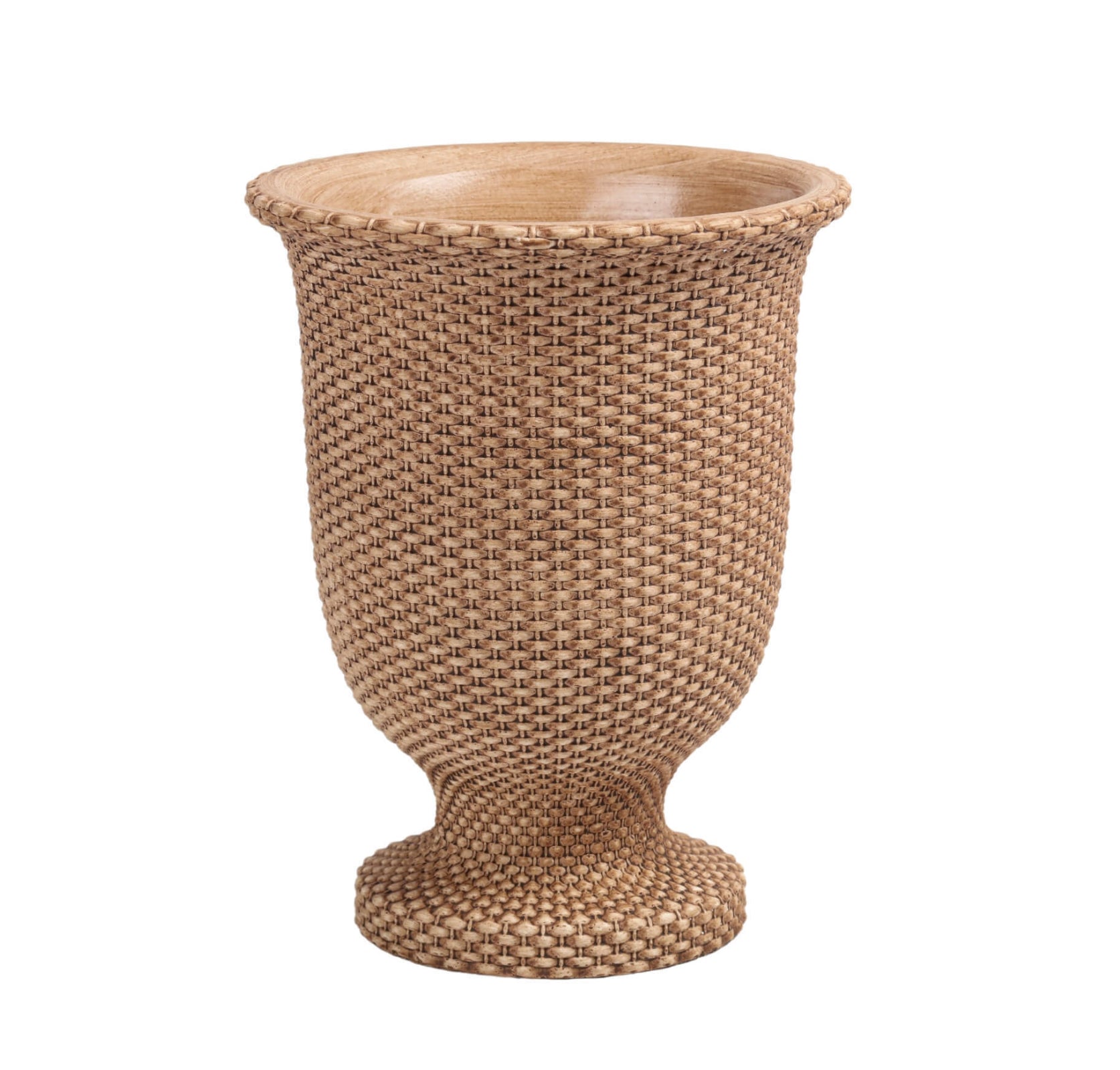 BasketWeave Cement Tall Urn Large 4110