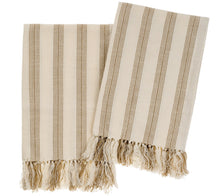 Load image into Gallery viewer, French Stripe Hammam Hand Towels S/2, Warm Sand 1-1003
