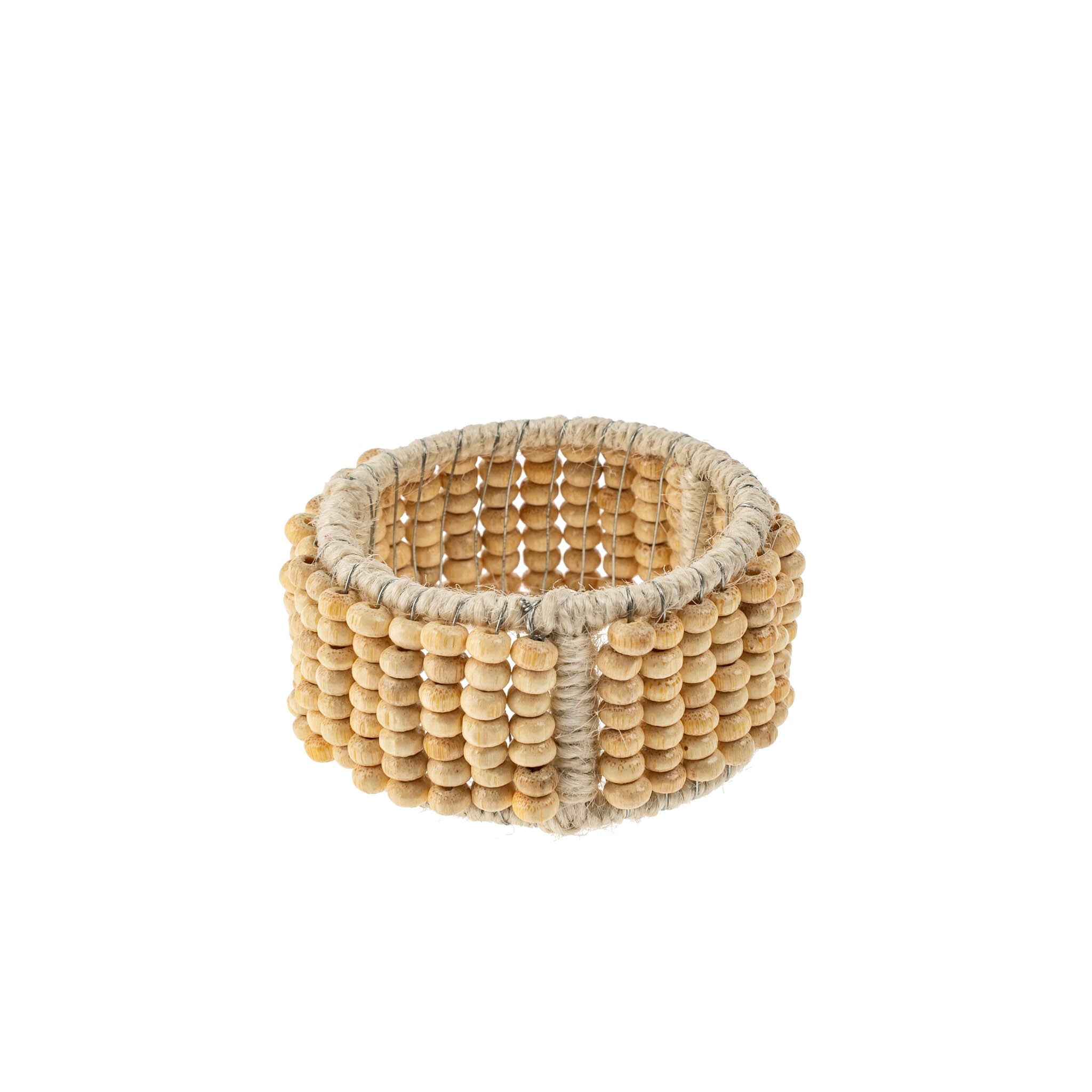 Beaded Napkin Ring-Natural