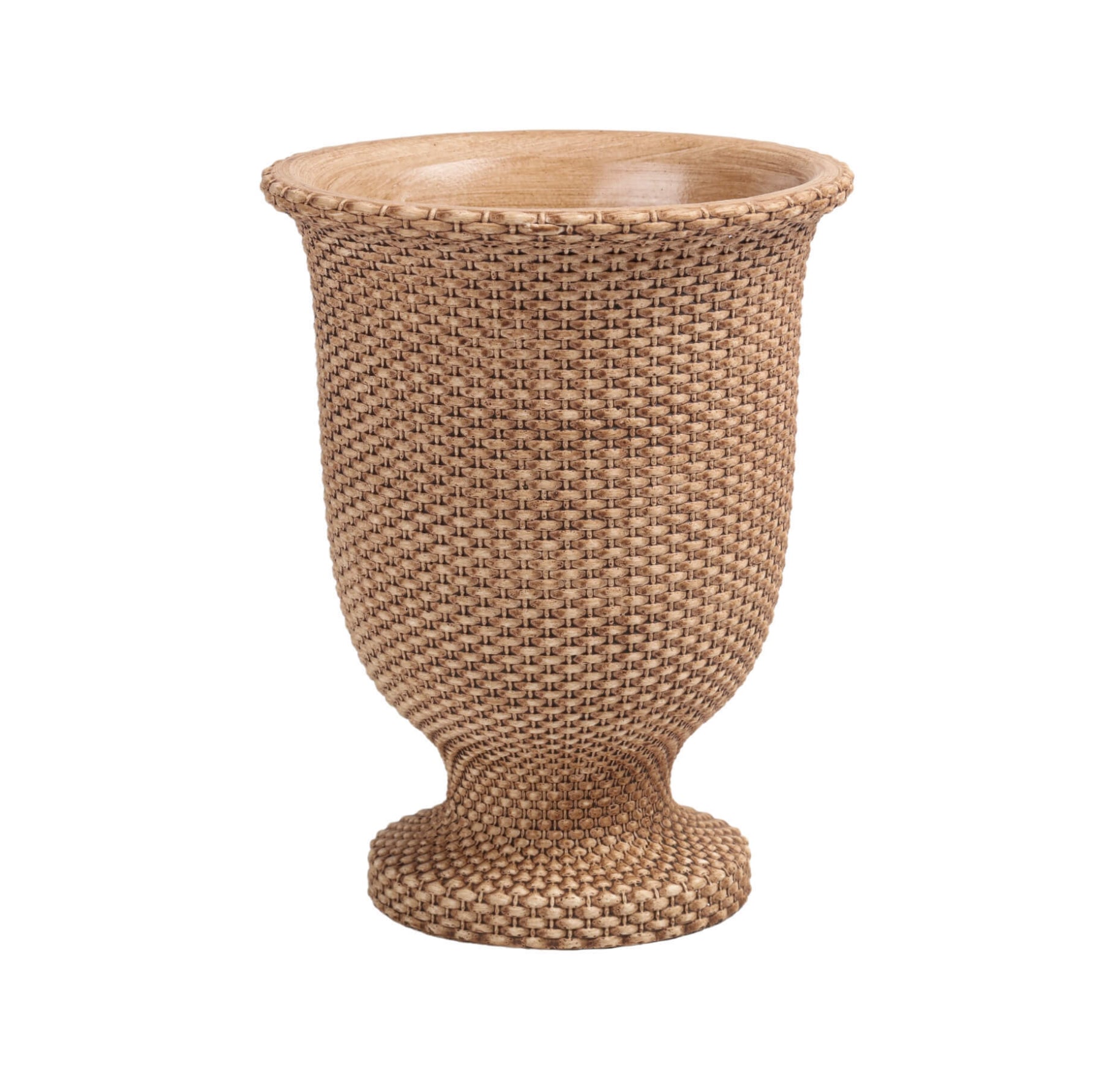 Basketweave Cement Tall Urn Small 4109