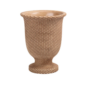 Basketweave Cement Tall Urn Small 4109