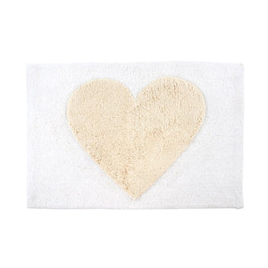 Heart Bath Mat, White/Natural