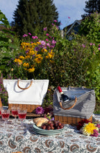 Load image into Gallery viewer, WILLOW AND FABRIC COOLER BAG WILLOW HANDLE-2442
