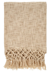 Braided Tassel Throw, off white - 1-3036