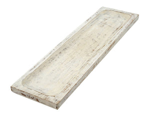 White washed wooden tray 1-3881