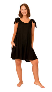 Black Linen Romper - Catherine Lily White’s