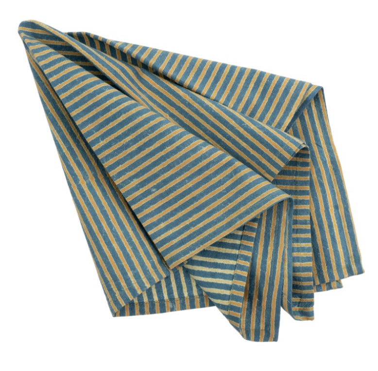 Stripe Block Print Napkin Sky 4-8461