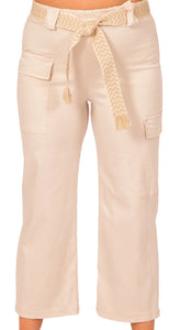 BEIGE CARGO PANT with BELT