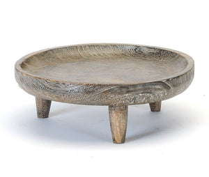 Dark Brown Wooden Tray (On 3 Feet) With Rim