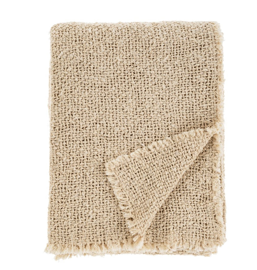 Sable Fringe Throw, Natural