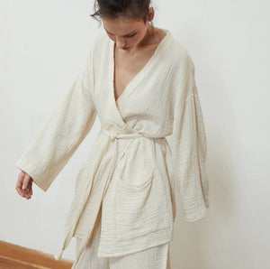 POKOLOKO Crinkle Cardigan Cream