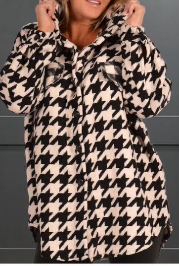 Houndstooth Hoodie Jacket