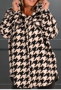Houndstooth Hoodie Jacket