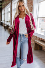 Load image into Gallery viewer, Adelina Long Velvet Cardigan | Velvet Cardigan
