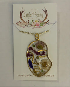 Little Pretty Geometric Face Flower Necklace