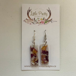 Little Pretty Flower Petal Dangling Rectangle Earrings
