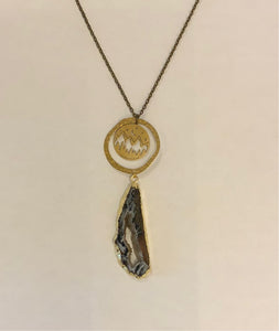 Maiden Perras Geode Druzy Agate Necklace