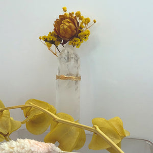 Crystal With Yellow Flower Accents