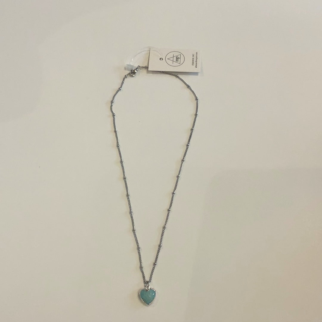 Maiden Perras - Amazonite Heart Necklace