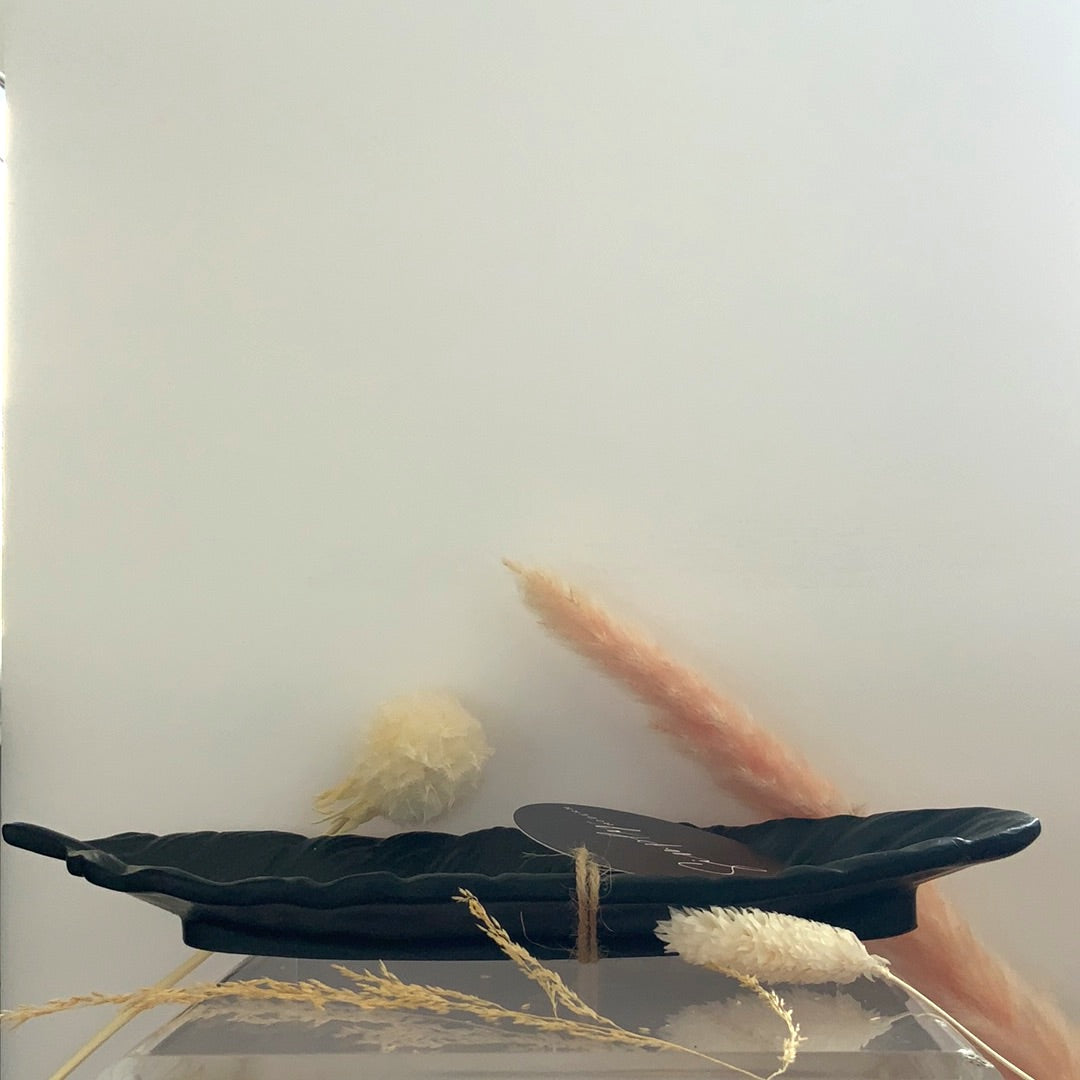 Feather Ring Dish (Black, White & Stone)